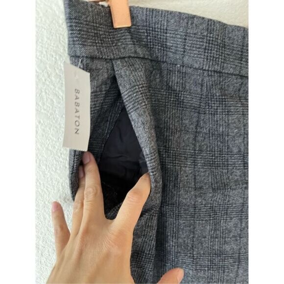 NWT aritzia babaton wool cashmere plaid Conan pants 16‎ - Picture 3 of 10